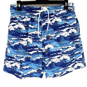 Trunks Men's Mesh‎ Lined Board Swim AOP Waves Surf Surfing Beach Drawstring M